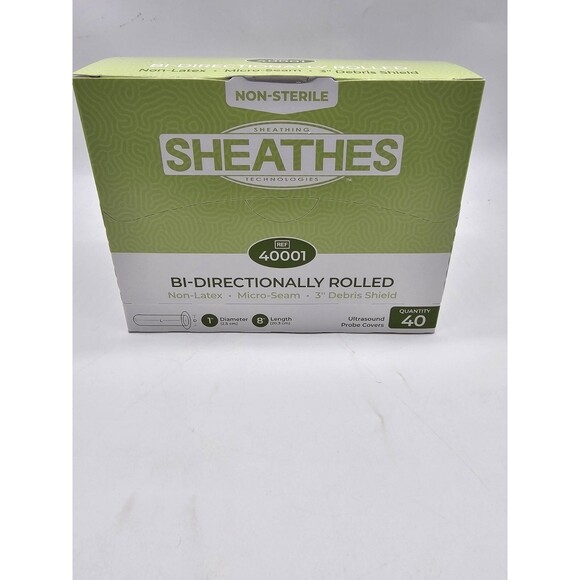 Sheathes Ultrasound Probe Covers - Bi Directional Rolled - Non Latex 40ct - Picture 1 of 7